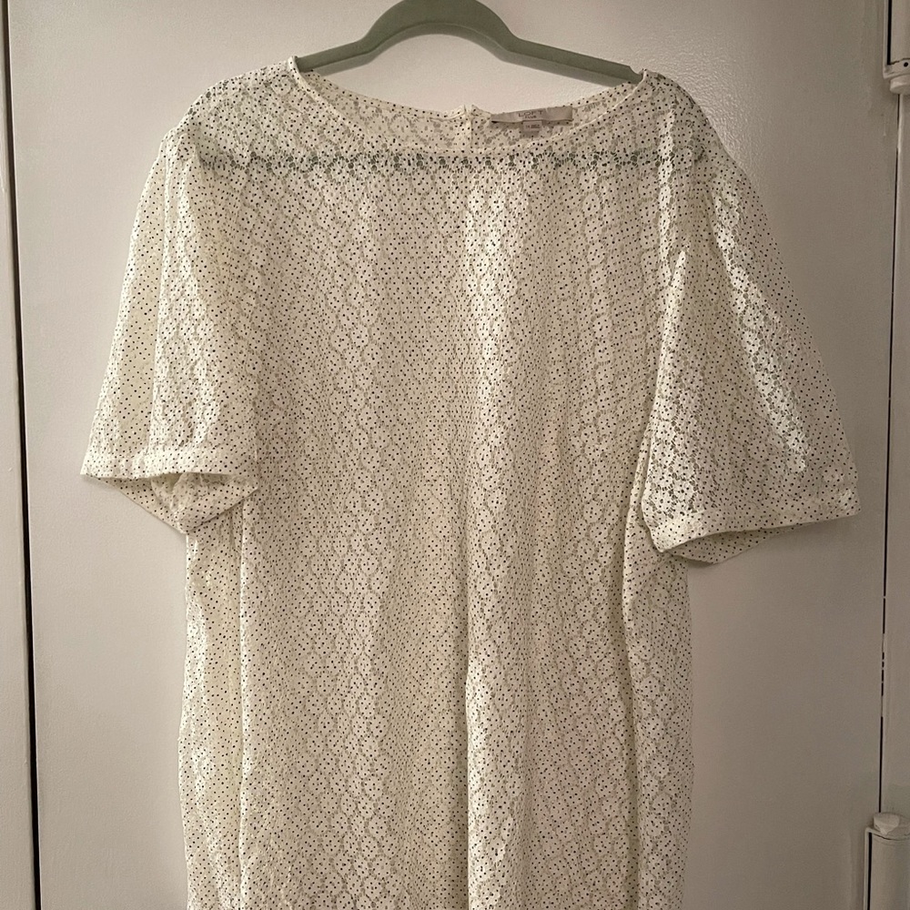 Loft Plus White Eyelet Blouse